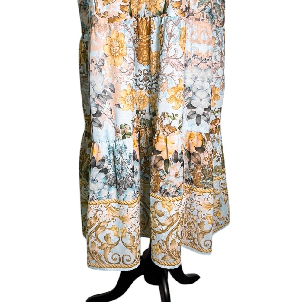 Soft Surroundings Womens XL Floral Baroque Maxi Boho Peasant Embroidered Tiered - Picture 6 of 10